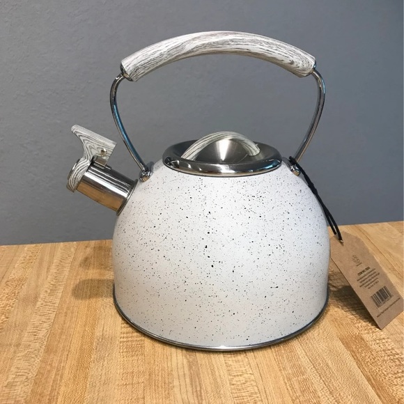 Kitchen Hp Just Teazen White Speckled Whistling Tea Kettle Poshmark